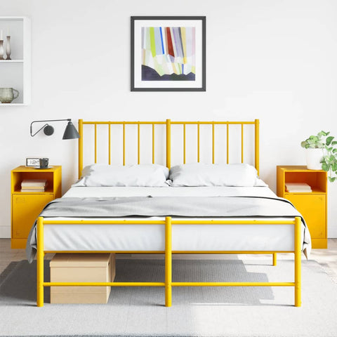 ZNTS Bedside Cabinets 2 pcs Mustard Yellow 34.5x39x62 cm Steel 841770