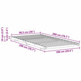 Bed Frame Brown 100 x 200 cm Solid Pine Wood 873085