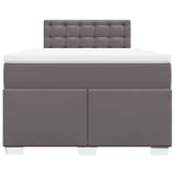 Box Spring Bed with Mattress Grey 120x190 cm Small Double Faux Leather 3288414