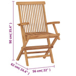 Folding Garden Chairs 2 pcs Solid Teak Wood 315443