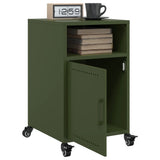 ZNTS Bedside Cabinet Olive Green 36x39x59 cm Steel 846724