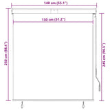 Roller Shade Anthracite Polyester with PA Coating 140x250cm 145970