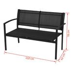 4 Piece Garden Lounge Set Textilene Black 42162