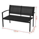 4 Piece Garden Lounge Set Textilene Black 42162