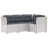 4-Seater Garden Sofa with Cushions Rattan Look PP White 3443989