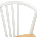 Dining Chair 2 pcs White and natural Solid Rubberwood 42020398