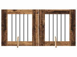 Dog Gate with Stands 2 pcs Old Wood 60 x 80 cm Engineered Wood 892095