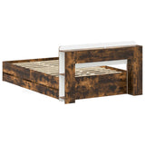 Bed Frame with Storage Smoked Oak 120 x 190 cm Engineered Wood 3433940