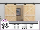 Sliding Door 2 pcs 100 x 210 cm Solid Pine Wood 3444886