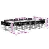 Garden Dining Set Black 3295042
