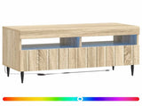 LED TV Cabinet ZWOLLE Sonoma Oak Engineered Wood 896557