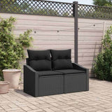 Garden Sofa with Cushion Black 123 x 62 x 69cm Poly Rattan 42006781