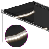 Manual Retractable Awning with Blind&LED 4.5x3m Anthracite 3069444