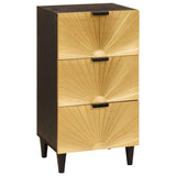 Sideboard Black and Gold 40 x 33 x 75 cm Solid Mango Wood 4017851