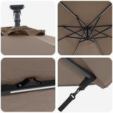 Umbrella Taupe 294 x 294 x 248 cm Polyester and Aluminium 42003386