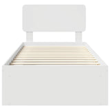 Bed Frame with Headboard White 90 x 200 cm Solid Pine Wood 3412123