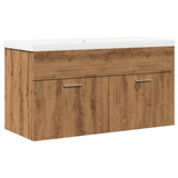 Bathroom Sink Cabinet with Built-in Basin Artisan Oak 3328586