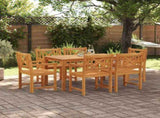 Garden Dining Set 7 pcs Brown Solid Acacia Wood 3375660