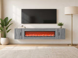 Electric Fireplace Grey Sonoma 155 x 30 x 44 cm Engineered wood 8021020