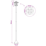 Lamp Post Set with LED Bulb 2 pcs Black 16 x 16 x 156 cm 42042691