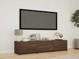 TV Cabinet with LED 140 x 34 x 40 cm Brown Oak Engineered Wood 3418707