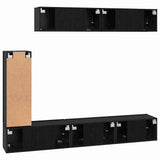 TV Cabinet Set 6 pcs Black Oak Engineered Wood 3393265