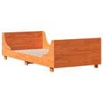 ZNTS Bed Frame without Mattress Wax Brown 100x200 cm Solid Wood Pine 850775