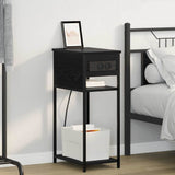 Bedside Cabinet Black Oak 41 x 28 x 76 cm Engineered Wood 859575