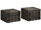 12" x 12" Interlocking Deck Tiles, Pack of 27 Outdoor Flooring Patio Tiles-Teak-AS 46120676