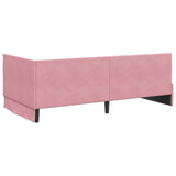 Corner Bed Frame with Headboard Pink 100 x 200 cm Velvet 42016279