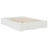 Bed Frame with Drawer White 140 x 190 cm Engineered Wood 3411972