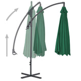 Cantilever Garden Parasol Green Polyester Large Tiltable 44873