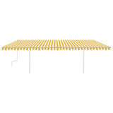 Manual Retractable Awning with LED 6x3 m Yellow and White 3070003
