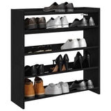 Shoe Rack Black 80x25x81 cm Engineered Wood 859906