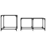 ZNTS Nesting Coffee Tables 2 pcs with Transparent Glass Top Steel 845984