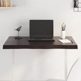 Table Top Dark Brown 80x60x cm Treated Solid Wood Live Edge 364011