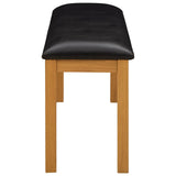 Dining Bench 95 x 32 x 45 cm Solid Oak Wood Black 42039173