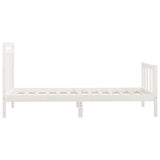 Bed Frame without Mattress White Solid Wood Pine 100x200 cm 3107019