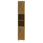 ZNTS Bathroom Cabinet Smoked Oak 30x30x179 cm Engineered Wood 825831