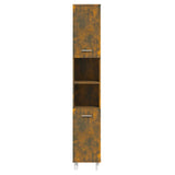 ZNTS Bathroom Cabinet Smoked Oak 30x30x179 cm Engineered Wood 825831