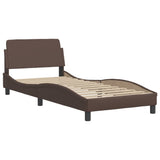 Bed Frame with LED without Mattress "Hvar" Brown 90x200 cm 3213908