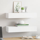 Wall-mounted Drawer Shelves 2 pcs White 60x23.5x10cm MDF 330256