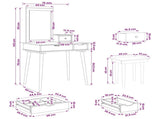 Dressing Table Set FAUSKE 4 pcs White 76 x 50 x 143 cm 3438591