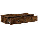 Wall Shelf with Drawers Smoked Oak 80x31x17 cm Engineered Wood 859954