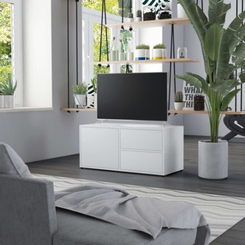 TV Cabinet White 80x34x36 cm Engineered Wood 801850
