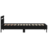 Bed Frame with LED Black Oak 80 x 200 cm Engineered Wood 8008999