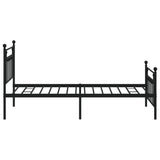 Metal Bed Frame without Mattress with Footboard Black 107x203cm 353551