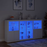 Sideboard with LED Lights White 202x37x100 cm 3209184