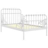 Extendable Bed Frame White Powder-coated metal Single 324741