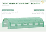 Polytunnel Greenhouse Walk-in Grow House Tent with Roll-up Sidewalls, Zipped Door and 12 Windows, T3398P318841